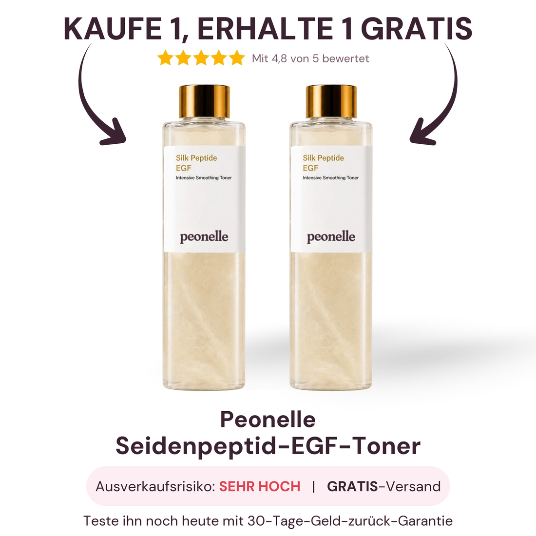 Kaufe 1, erhalte 1 gratis: Peonelle Seidenpeptid-EGF-Toner